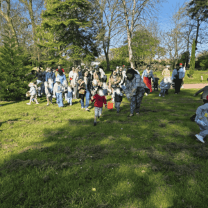 children enjoying Easter holidays at chateau de vezins