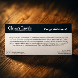 Oliver's Travels works with some of the world's most discerning travellers. They are not a company that hands out recognition lightly, and neither do we take it lightly.